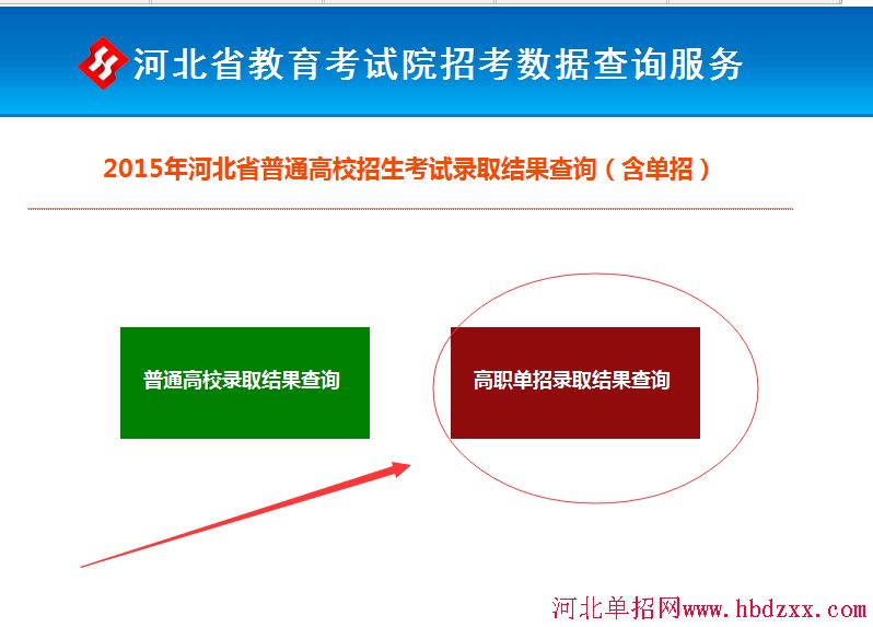 2015年河北单招考试录取结果查询 图2