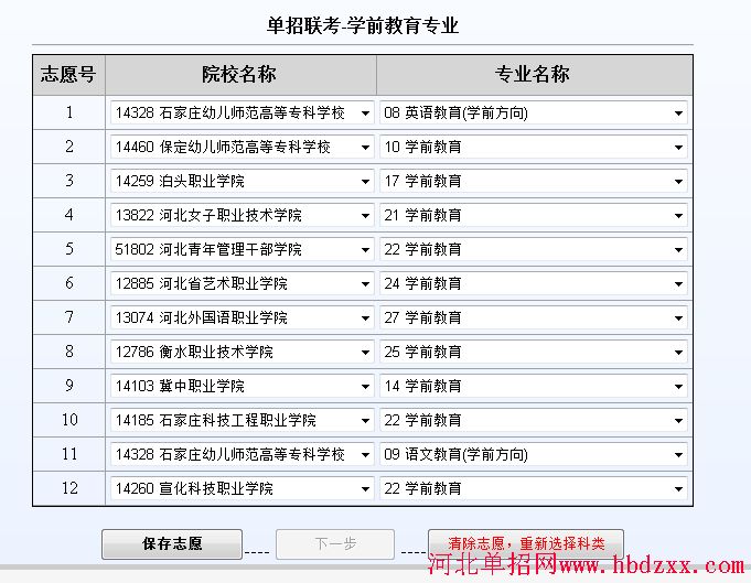 2015年河北省学前教育类单招联考志愿填报详细步骤 图2